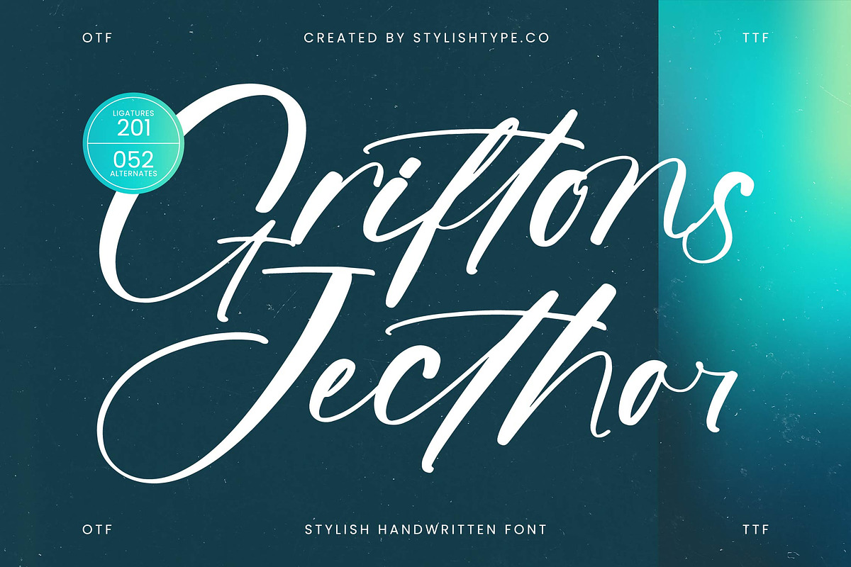 Griftons Jecthor Stylish Handwritten, a Script Font by stylishtype.co (Photo 1 of 20)