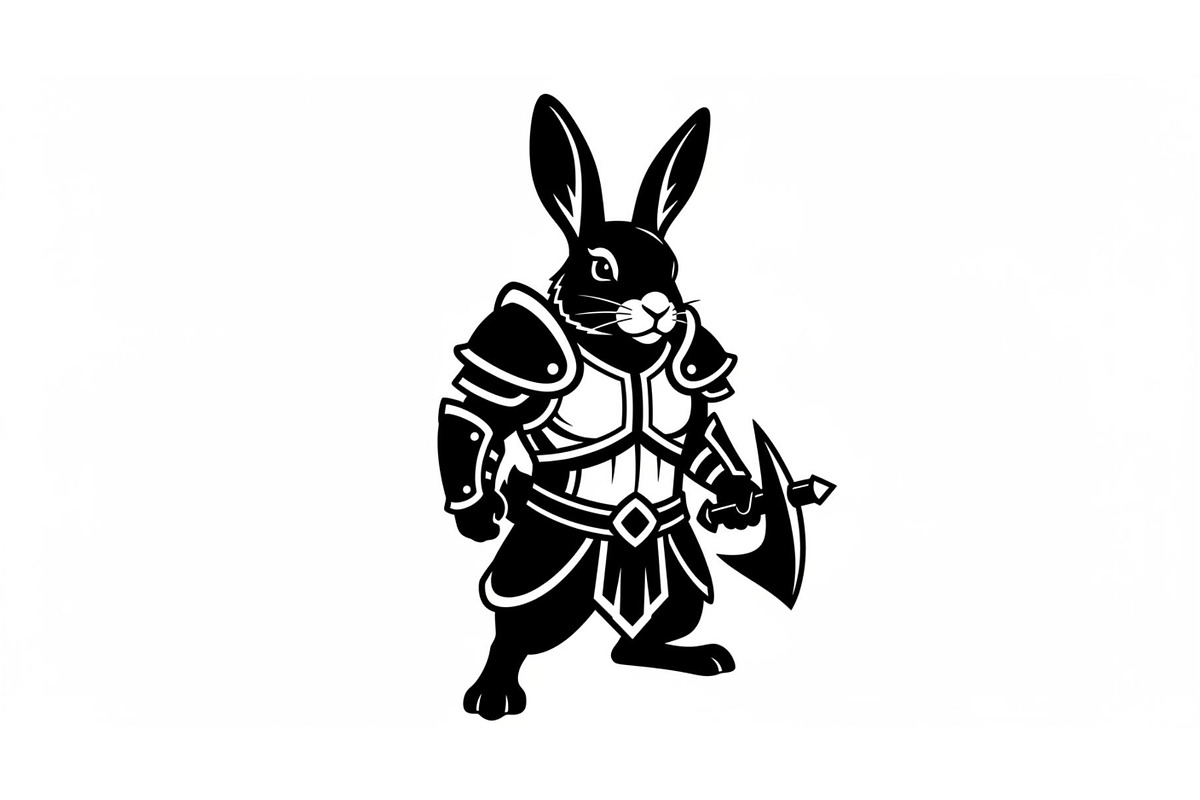 Warrior Bunny Knight Silhouette, an Illustration by jahid234 (Photo 8 of 49)