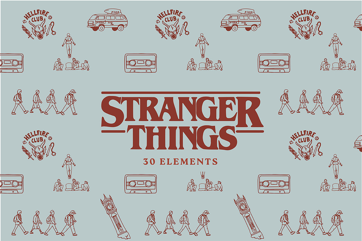 Stranger Things bundle, an Object Graphic by Lisa Mill (Photo 1 of 8)