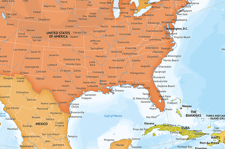 Vector map of North America XL-size