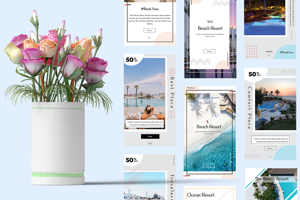 Hotel Instagram Social Media Kit, a Social Media Template by Mehul Munjani (Photo 2 of 9)