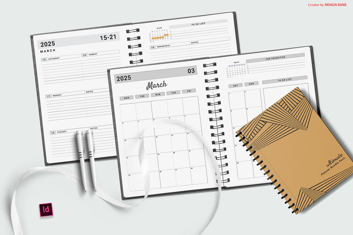 Yearly Digital Planner 2025, a Stationery Template by Design Zone (Photo 4 of 6)