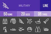 50 Military Line Inverted Icons, an Outline Icon by IconBunny