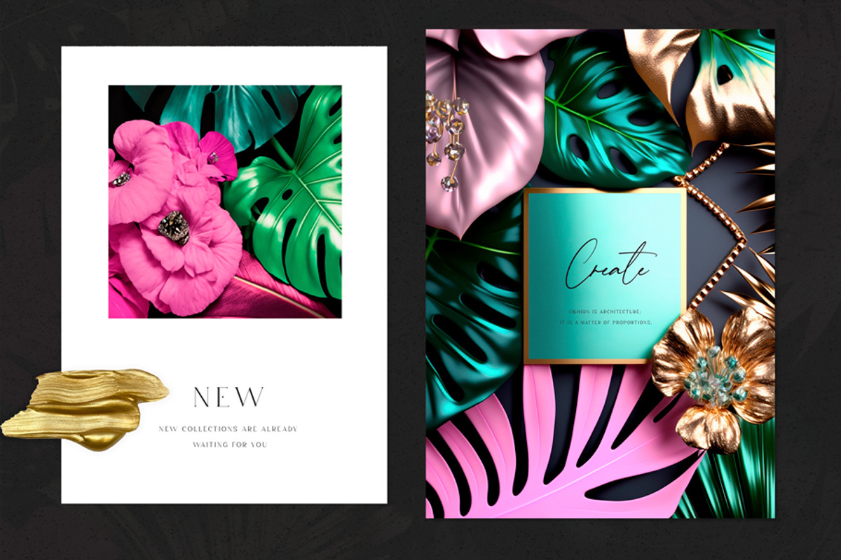 Tropical greenery and floral graphic, a Background Graphic by MONO KEY STUDIO (Photo 4 of 6)