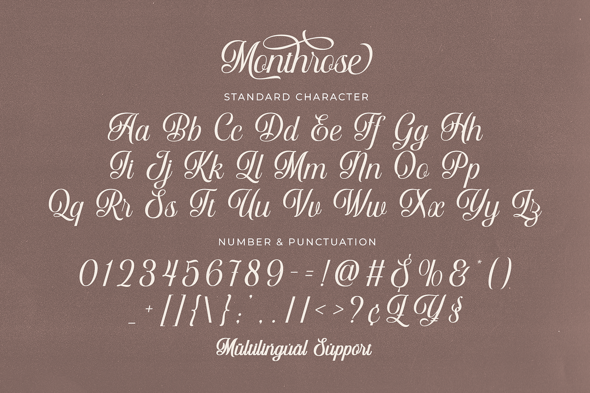 Monthrose - Modern Cursive Script, a Script Font by Pixesia Studio (Photo 14 of 14)