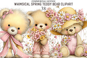 Whimsical Spring Teddy Bear Clipart, an Illustration by designcity5 (Thumbnail 1 of 5)
