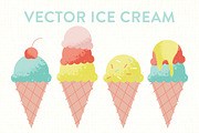 Vector Ice Cream Cones, an Illustration by Sarah Hearts (Thumbnail 1 of 2)