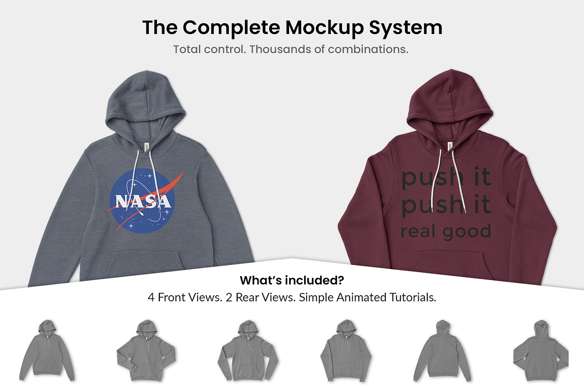 Bella Canvas 3719 Mockups, a Hoody Mockup by Photific (Photo 3 of 6)