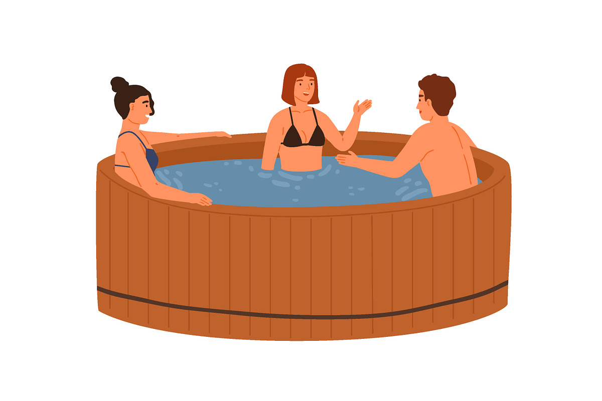 People relax in sauna set, a Person Illustration by Good Studio (Photo 7 of 7)