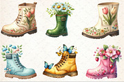 Watercolor Garden Boots Clipart, an Illustration by Rose Art (Thumbnail 3 of 7)