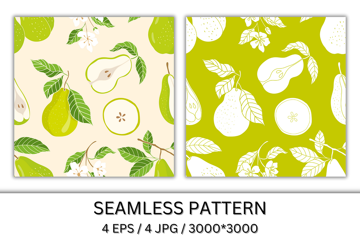 Pear Seamless Pattern, a Pattern Graphic by wind mill (Photo 2 of 4)