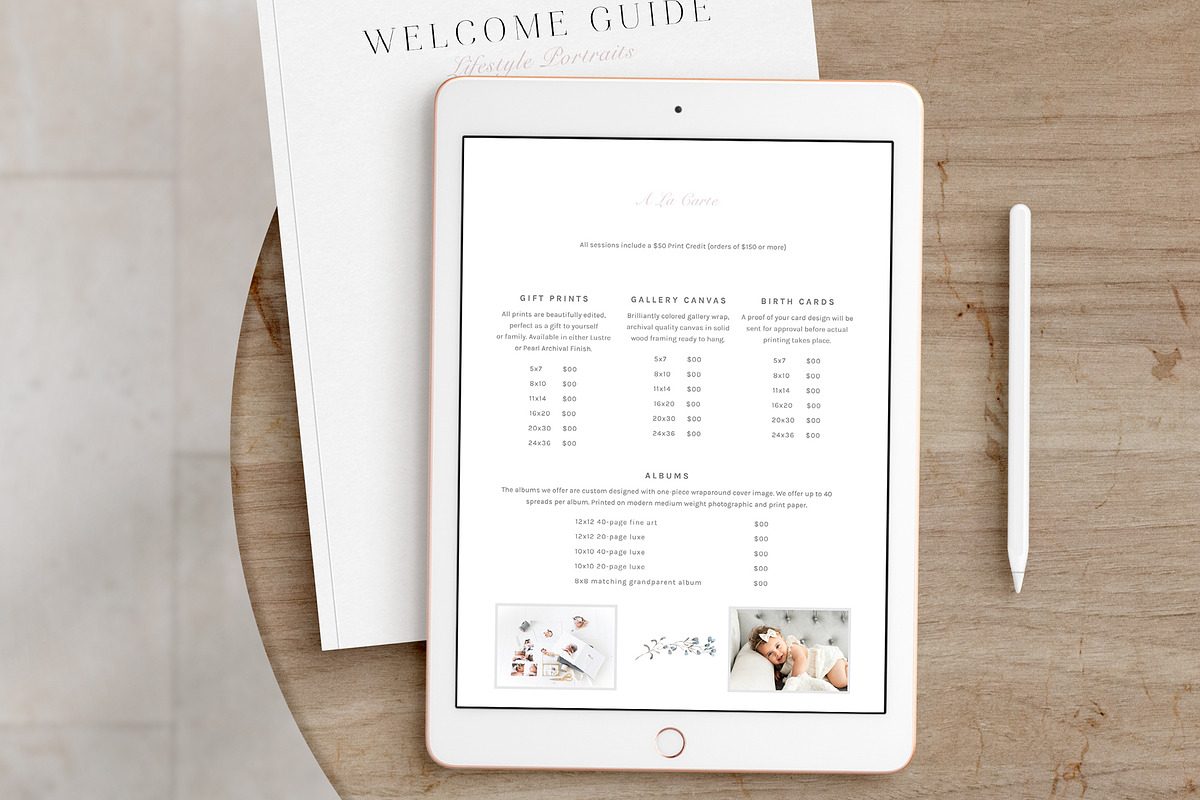 3-Page Photography Pricing Template, a Stationery Template by By Stephanie Design (Photo 5 of 5)