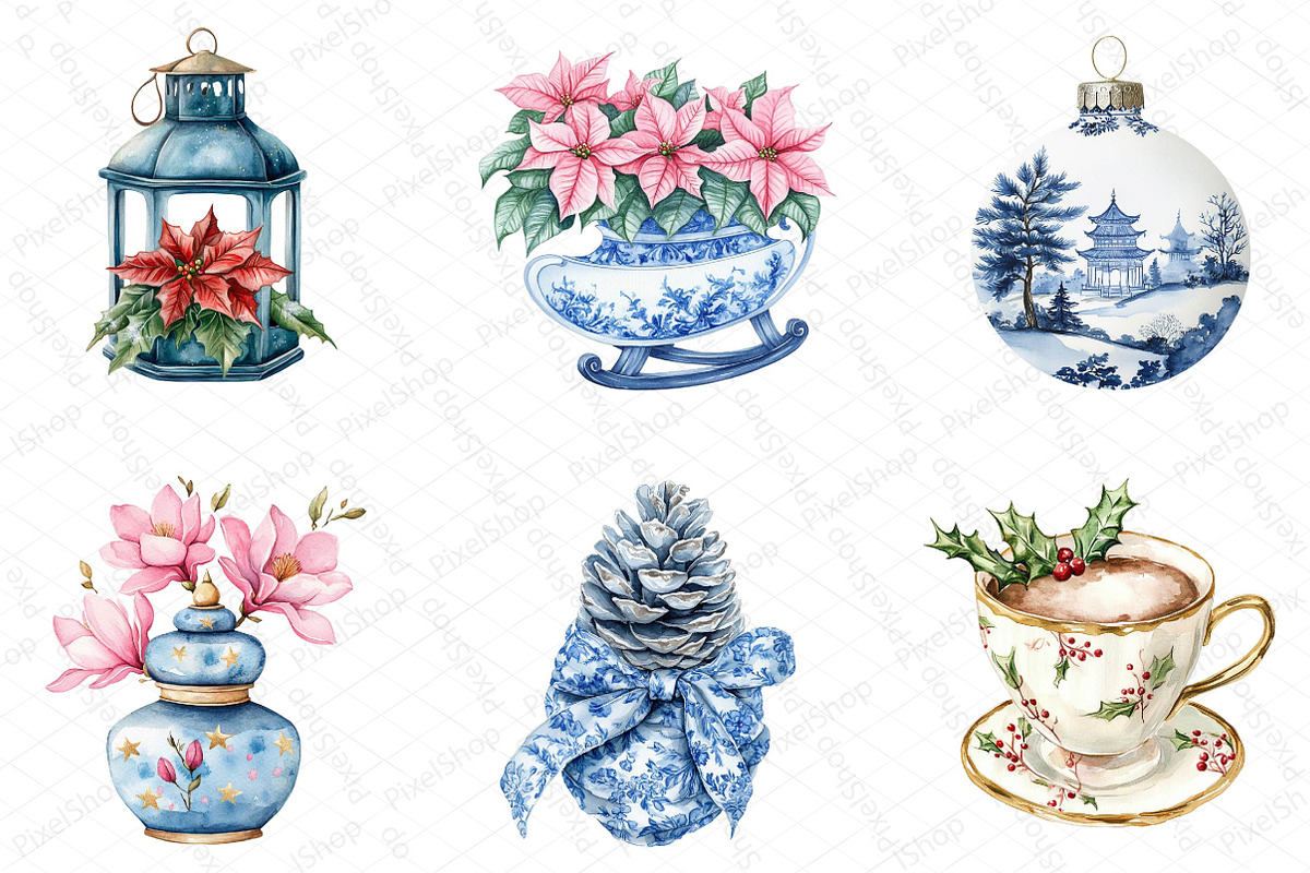 Christmas Chinoiserie Sublimation Bu, an Illustration by DreamPrint404 (Photo 5 of 5)