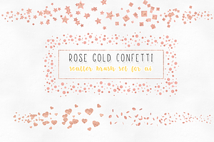 Rose Gold Confetti Brushes