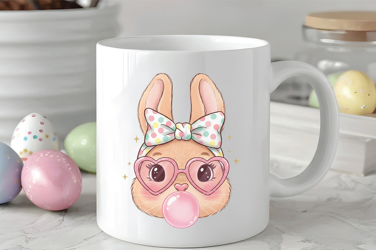 Glitter Easter Bunny Coquette PNG, an Illustration by CraftArtStudio (Photo 2 of 4)