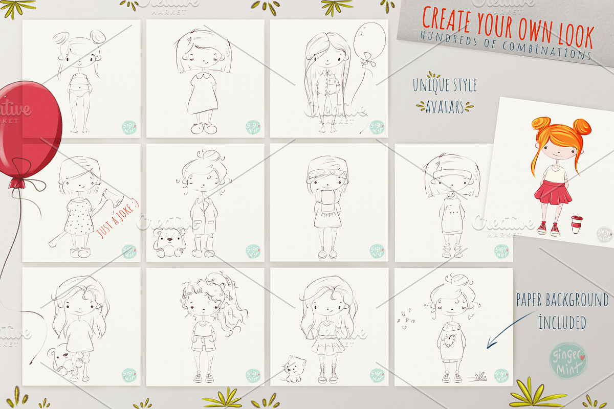 Cute Girls Character Creator, a Person Illustration by Kitiri Space (Photo 3 of 5)
