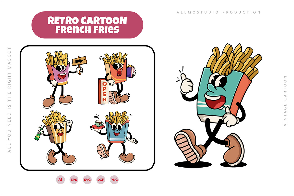 18 Traditional French Fries Mascot, a Food Illustration by Allmostudio (Photo 3 of 5)