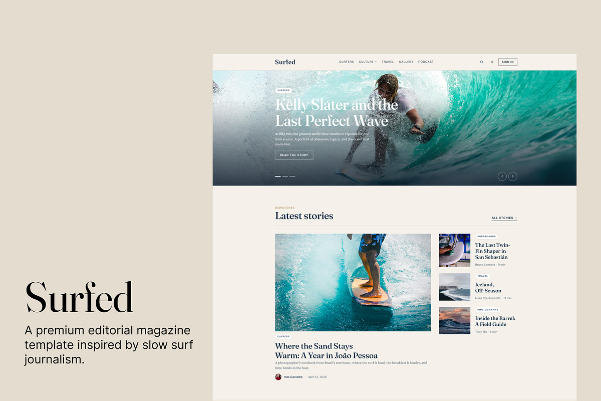 Surfed, a HTML Template by Roccano (Photo 1 of 5)