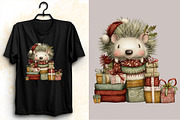 Funny Christmas Hedgehog Clipart, an Illustration by SVGArt (Thumbnail 7 of 8)