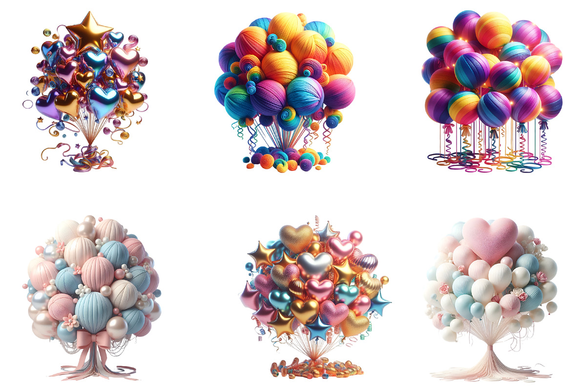 Birthday Balloons Clipart PNG, an Illustration by GatewayDesign (Photo 2 of 3)