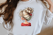 Watercolor messy bun mom Clipart, an Illustration by Designworld (Thumbnail 4 of 7)