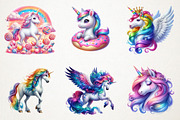 Rainbow Unicorn Clipart, an Illustration by RobertsArt (Thumbnail 5 of 7)