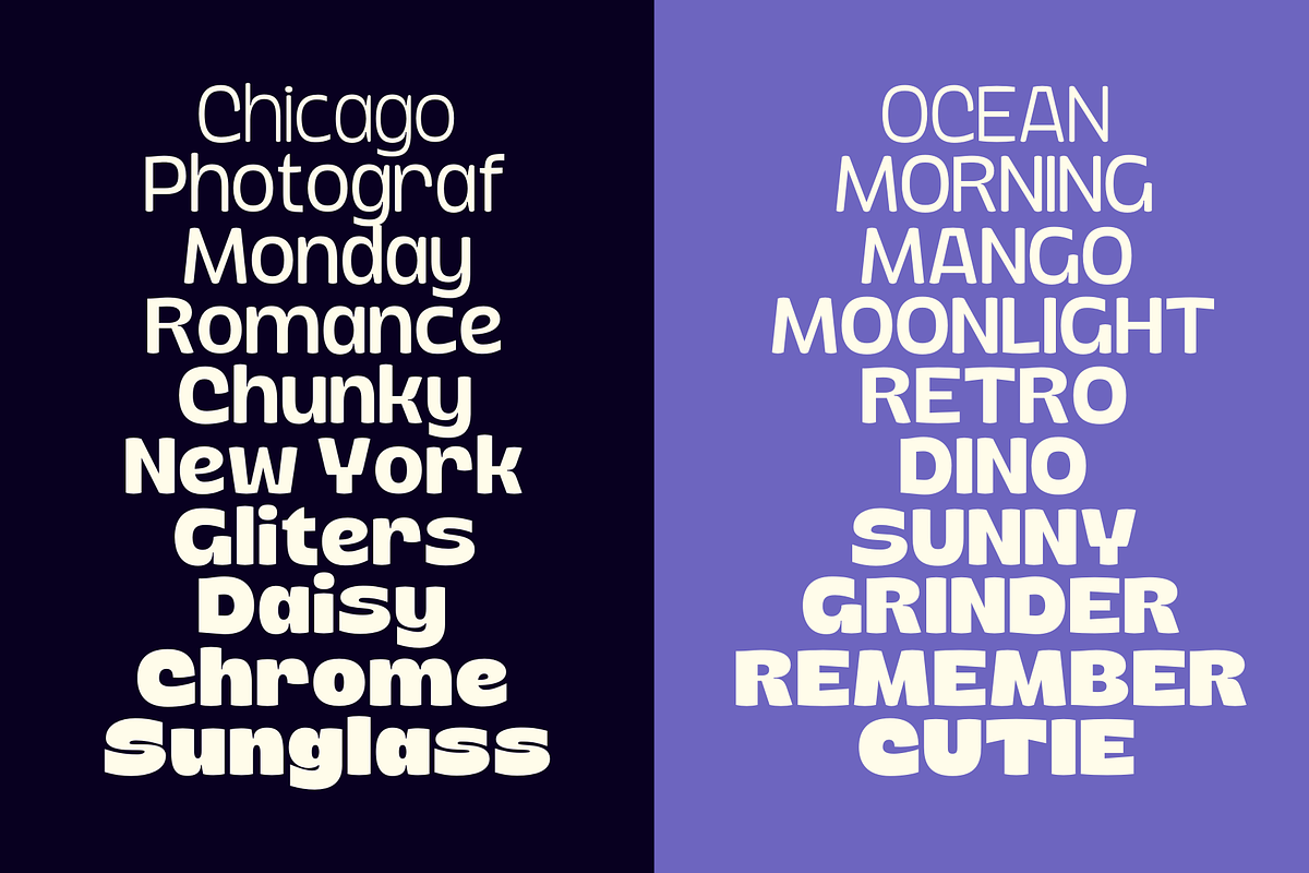 Sun Plumps Font Family, a Sans Serif Font by Holyline Design (Photo 6 of 16)