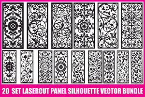 Decorative Floral Panel Silhouette, an Illustration by musafir_fashion
