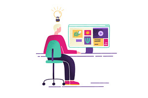 Human surfing internet, inspiration, a Technology Illustration by Good Studio