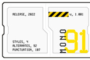 Mono 91 [Monospaced Font], a Sans Serif Font by 103cia (Thumbnail 1 of 7)