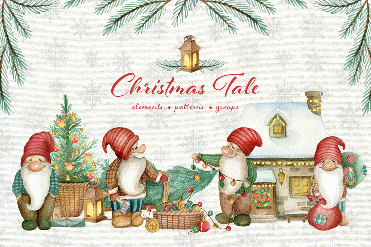 Watercolor Christmas bundle, an Illustration by JuliaBadeeva (Photo 16 of 29)