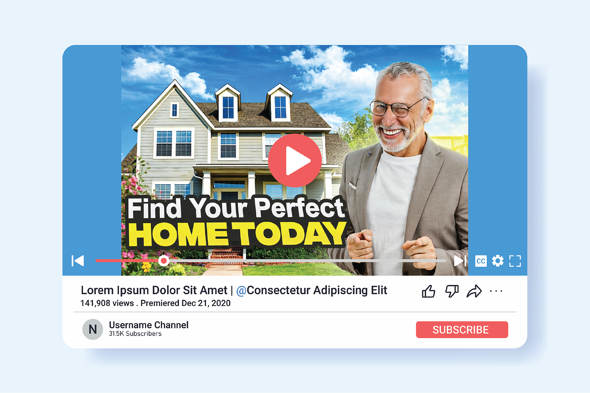 YouTube Real Estate Thumbnail Design, a Social Media Template by Workhu (Photo 1 of 2)