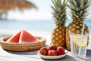 Fresh tropical fruits and lemonade, a Food & Drink Photo by MistyDay