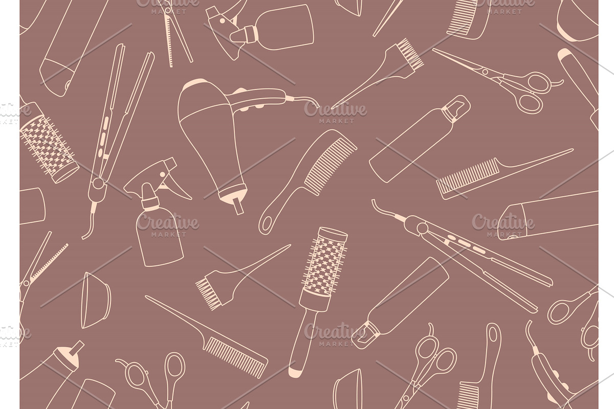 Barbershop seamless pattern with, a Pattern Graphic by incomible