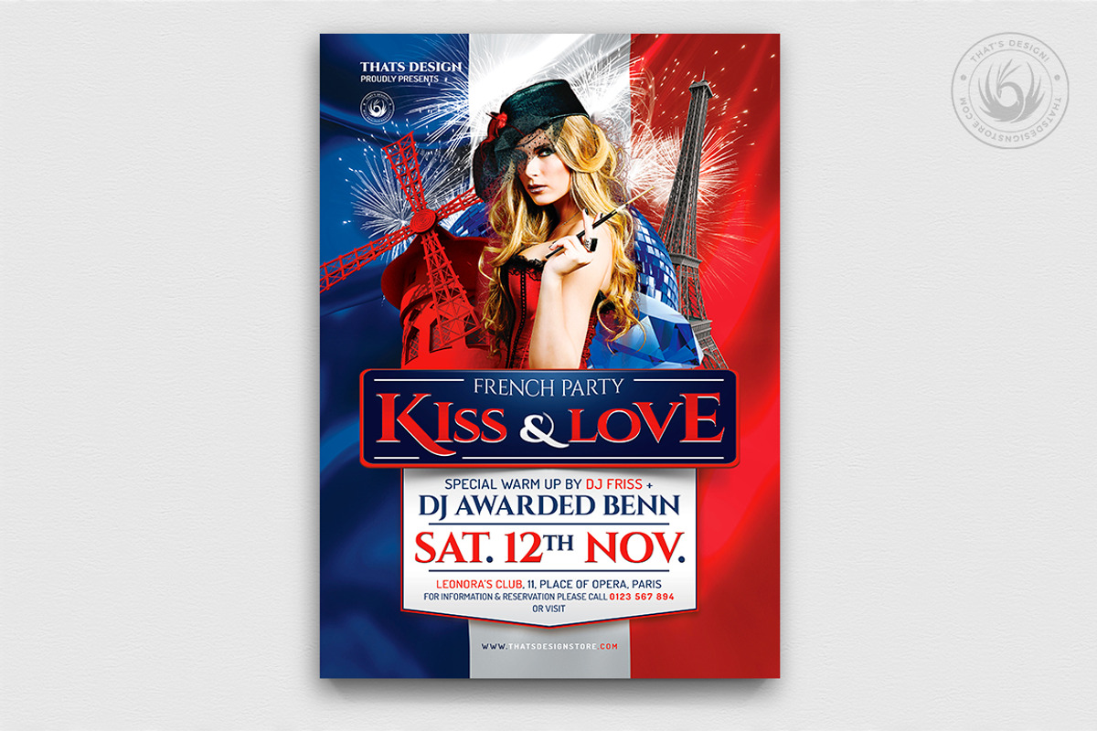 French Party Flyer Bundle, a Flyer Template by ThatsDesignArt (Photo 4 of 9)