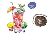 Watercolor tea-5 vector set, an Illustration by miminoshka (Thumbnail 2 of 10)