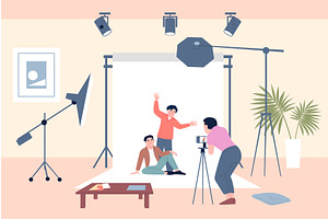 Photoshoot in studio. Male friends, a Person Illustration by LadadikArt