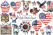 4th of July Rustic Patriotic Clipart, an Illustration by SinaCreation (Thumbnail 1 of 5)