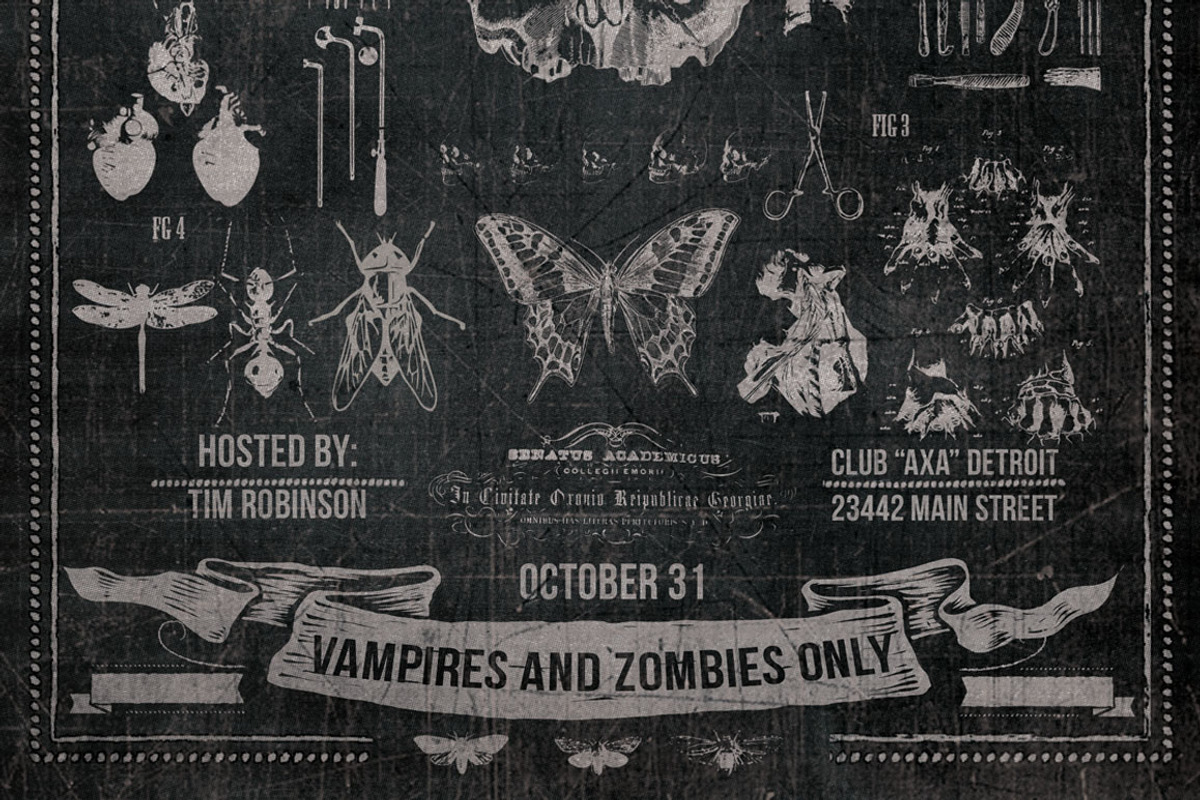 Vintage Halloween Chalk Poster, a Flyer Template by the little wonder shop (Photo 3 of 3)
