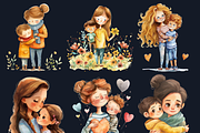 Watercolor Cute Mother's Day Clipart, a Graphic by GiraffeCreative (Thumbnail 5 of 9)