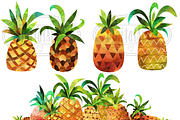 Watercolor Pineapple Clipart, an Illustration by DigitalArtsi (Thumbnail 2 of 3)