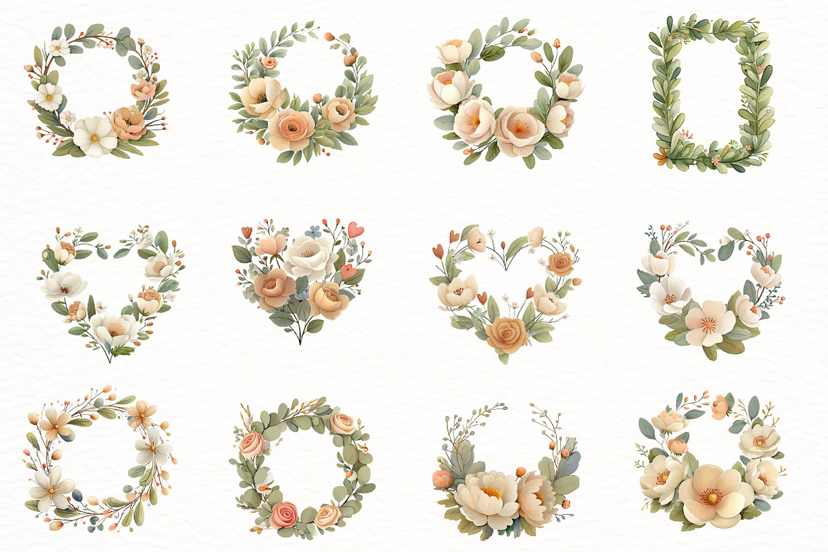 Hand-Drawn Spring Frames Clipart, an Illustration by Designworld (Photo 4 of 7)
