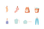 Clothes Washing Laundry Set, an Object Illustration by studiogstock (Thumbnail 4 of 4)