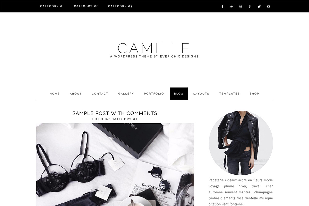 Camille Feminine Wordpress Theme, a WordPress Template by The Reverie Collective (Photo 3 of 3)