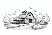 Rustic Farmhouse Vintage Set, an Illustration by BIPLOB EXPERT (Thumbnail 6 of 7)