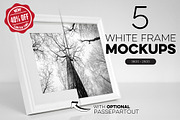 Bundle of 5 White Frame Mockups, a Print Template by LayerLabs (Thumbnail 1 of 5)