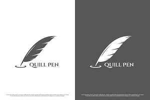 Quill Pen Signature Logo Design Icon, a Branding & Logo Template by Morvana Crew