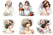 Wedding Retro Girl Clipart, an Illustration by DreamArtGraphic (Thumbnail 4 of 4)