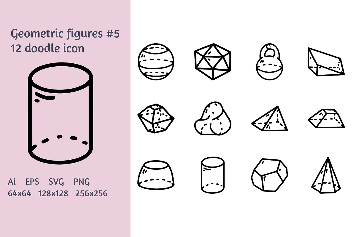 Geometric figures 12 doodle icons, a Solid Icon by YershovOleksandr