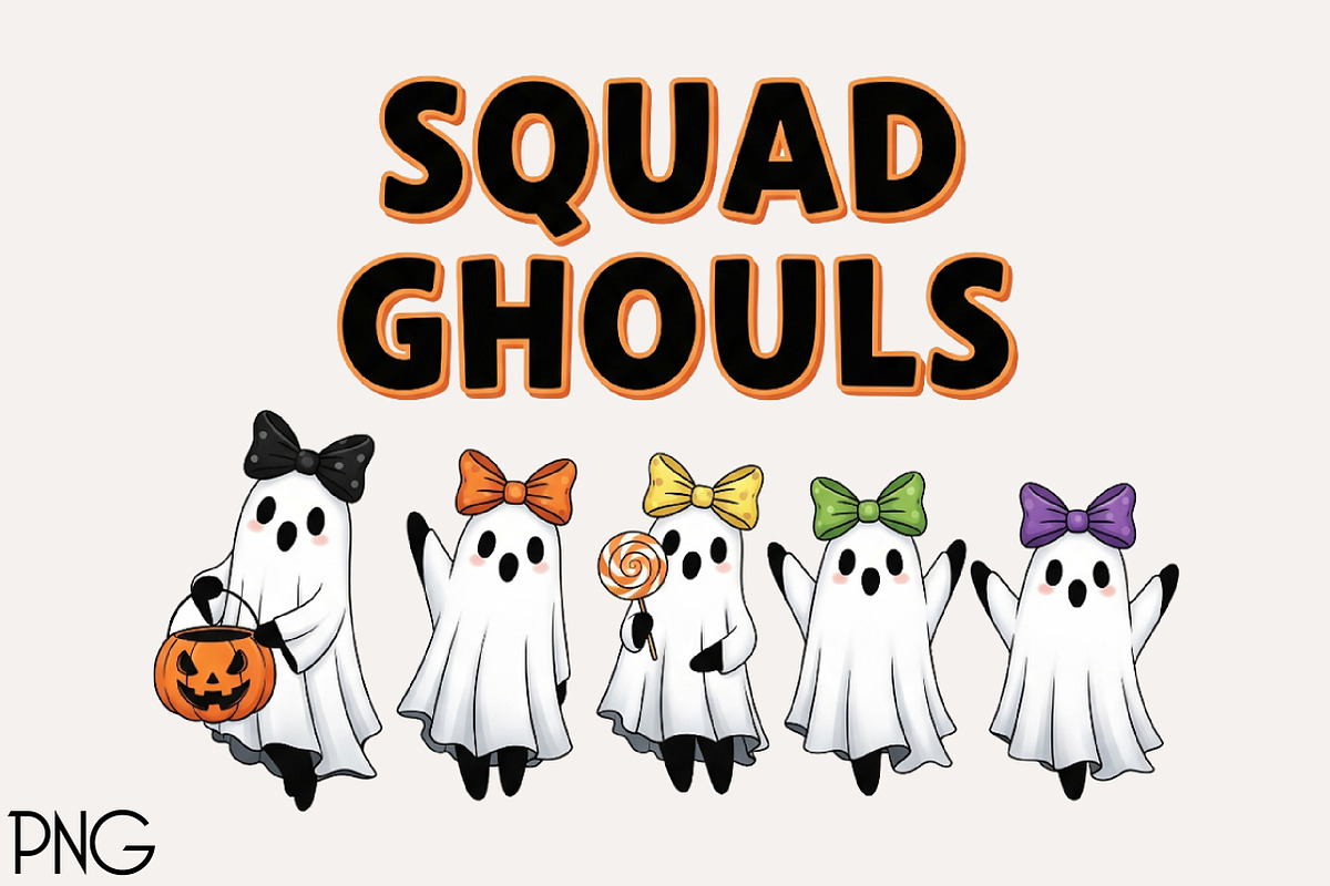 Squad Ghouls PNG Halloween, an Illustration by Black Bird Studio (Photo 1 of 4)